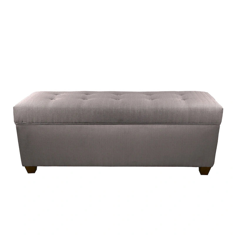 Sole Secret Button Tufted Linen Storage Bench