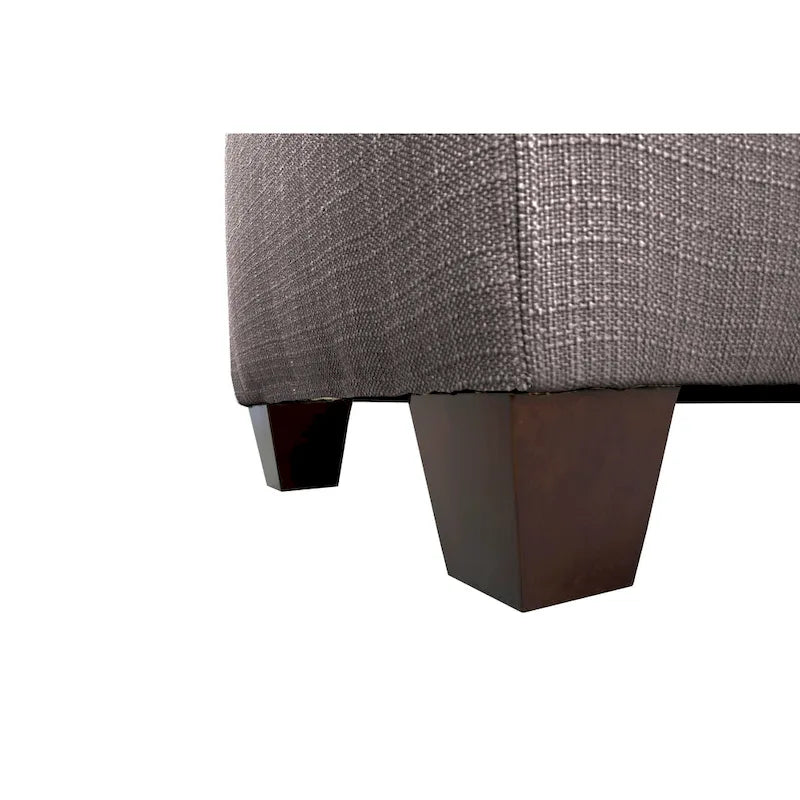 Sole Secret Button Tufted Linen Storage Bench