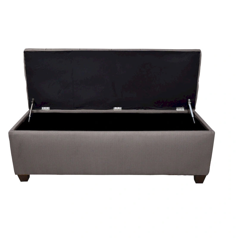 Sole Secret Button Tufted Linen Storage Bench