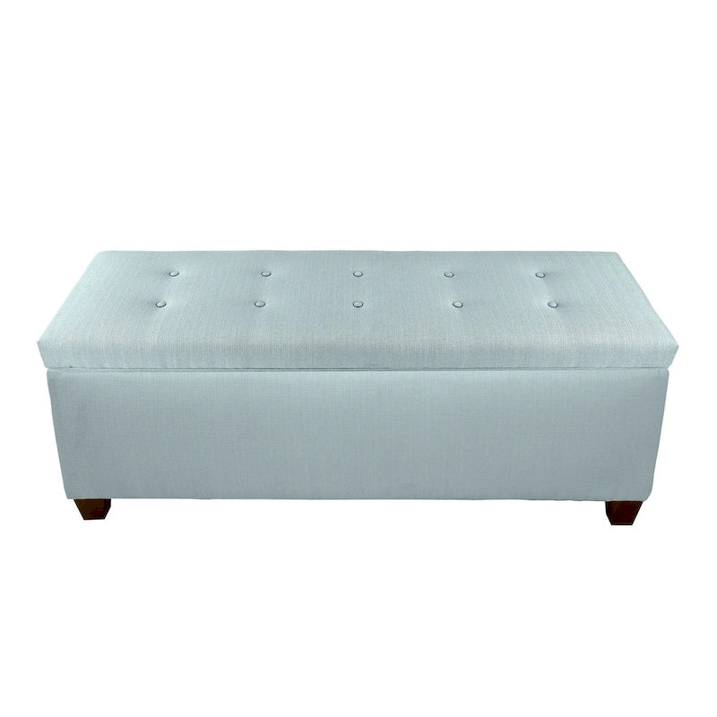 Sole Secret Button Tufted Linen Storage Bench