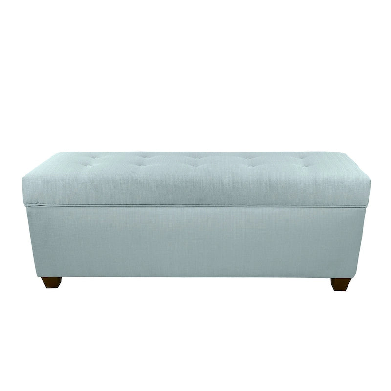 Sole Secret Button Tufted Linen Storage Bench