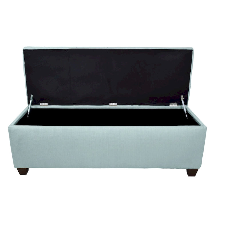Sole Secret Button Tufted Linen Storage Bench