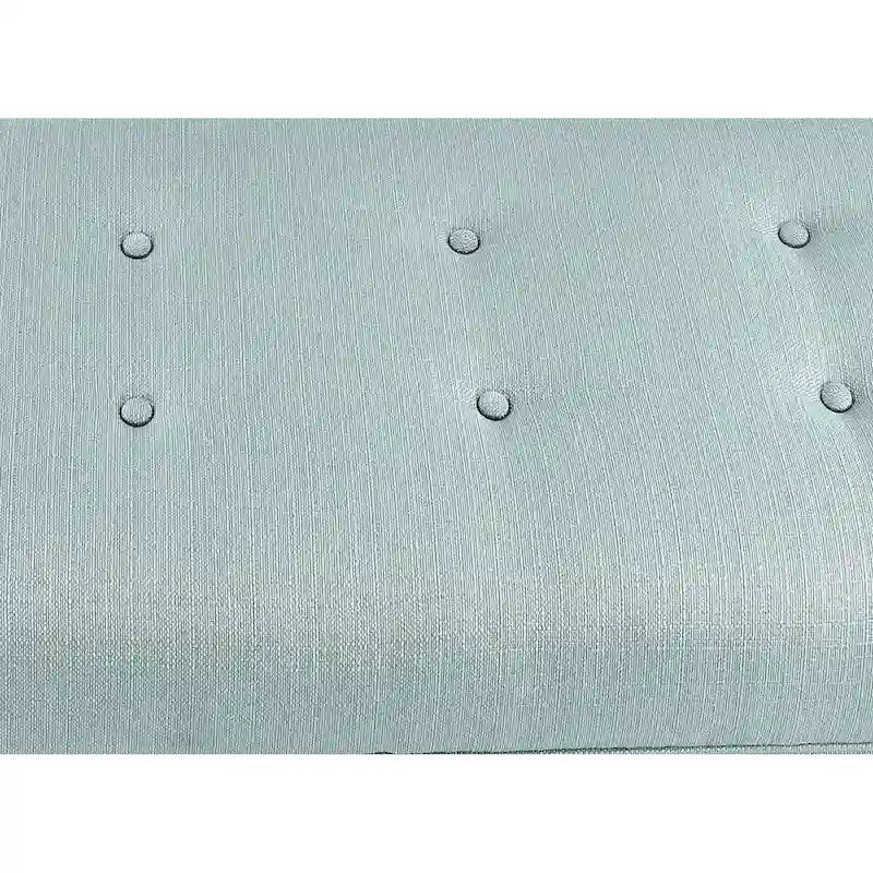 Sole Secret Button Tufted Linen Storage Bench