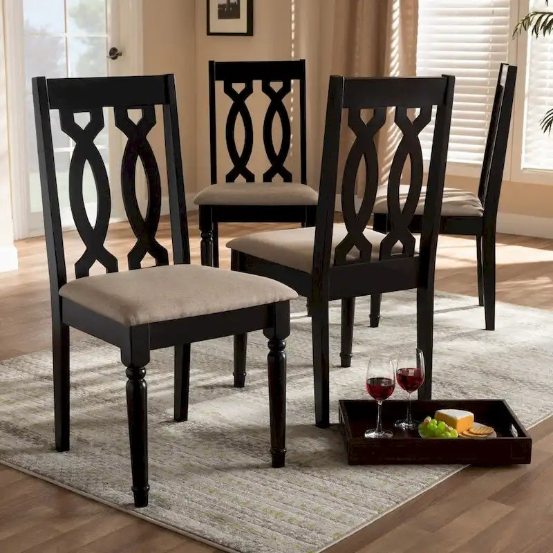 Modern and Contemporary Fabric 4-Piece Dining Chair Set