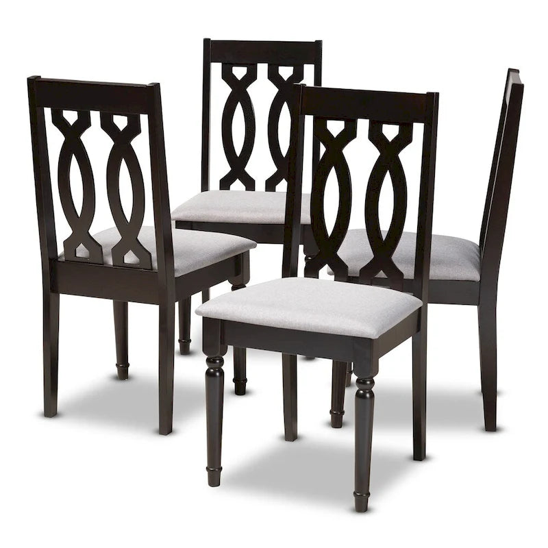 Modern and Contemporary Fabric 4-Piece Dining Chair Set
