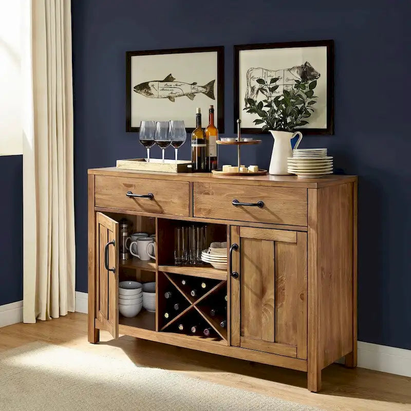 Crosley Roots Natural Finish Buffet - 52  W x 18  D x 36  H