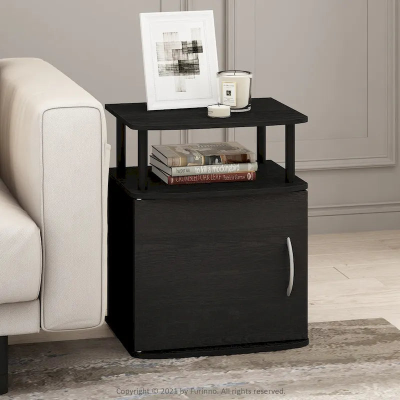 Porch & Den Mangin Black Utility Design Storage End Table