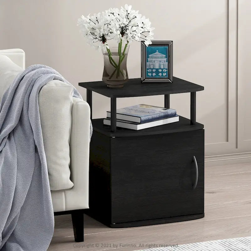 Porch & Den Mangin Black Utility Design Storage End Table