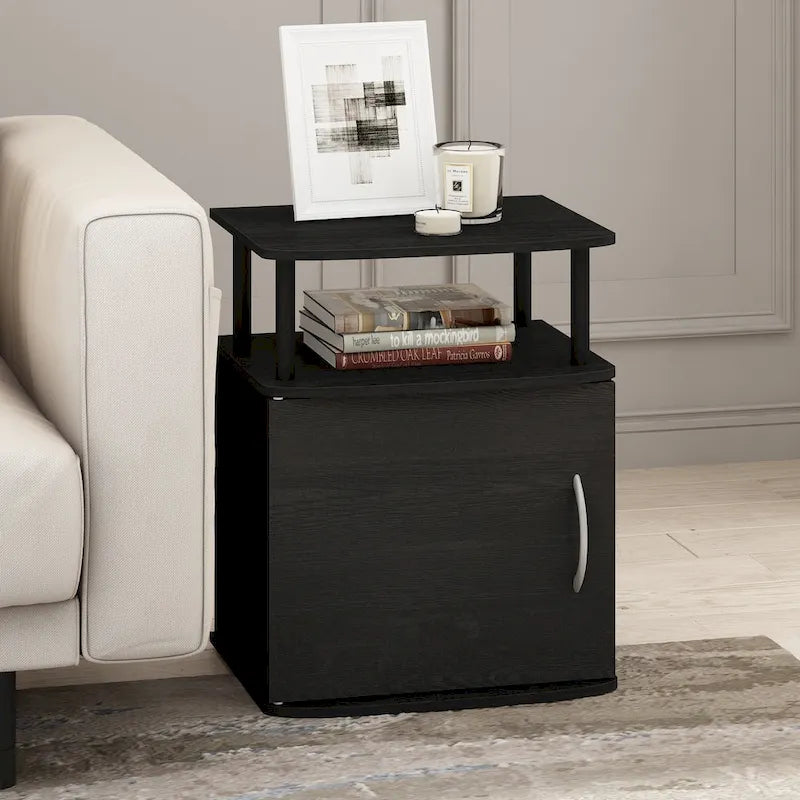 Porch & Den Mangin Black Utility Design Storage End Table