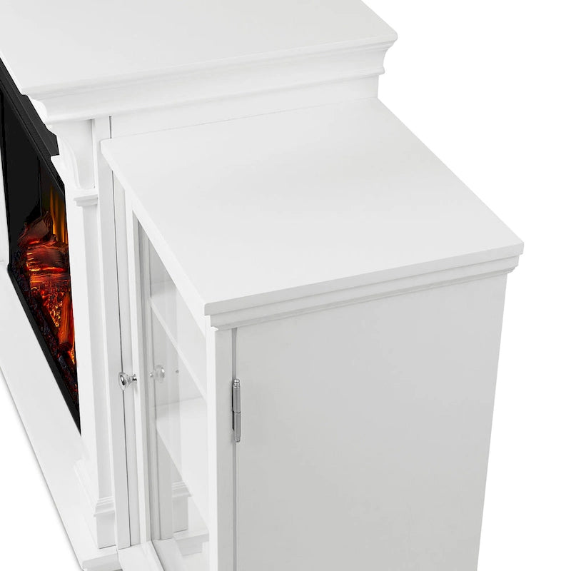 Calie 67  Electric TV Stand Fireplace in White by Real Flame