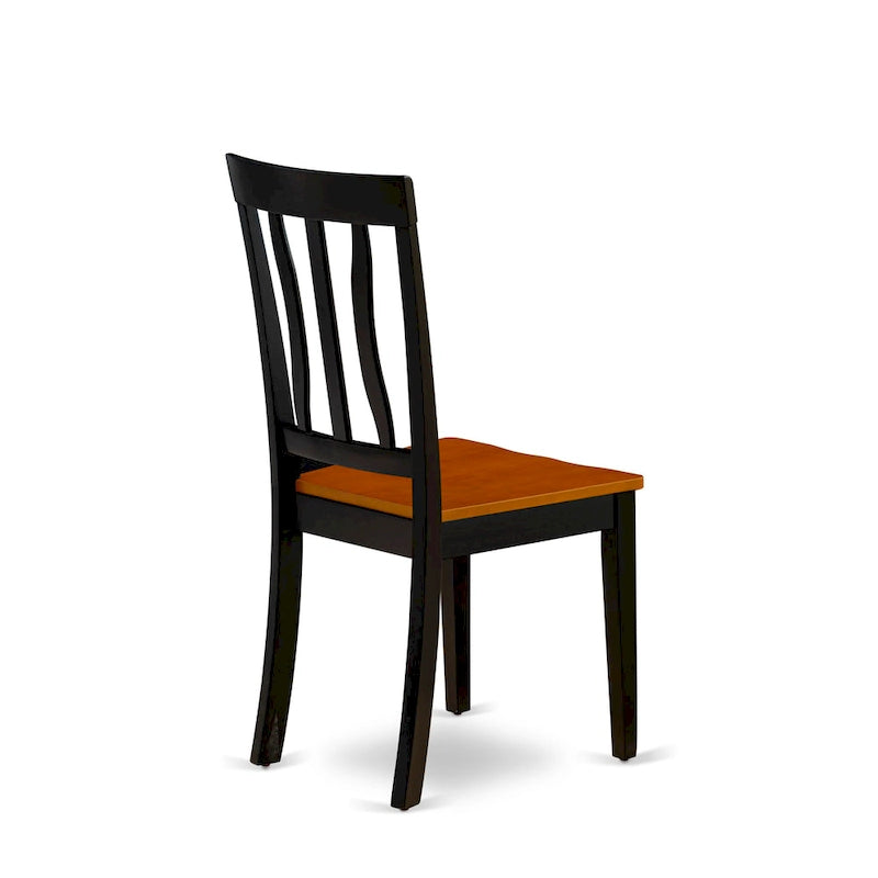 East West Furniture 9 Piece Kitchen Table Set- a Dining Table and 8 Dining Room Chairs, Black & Cherry (Seat Options)