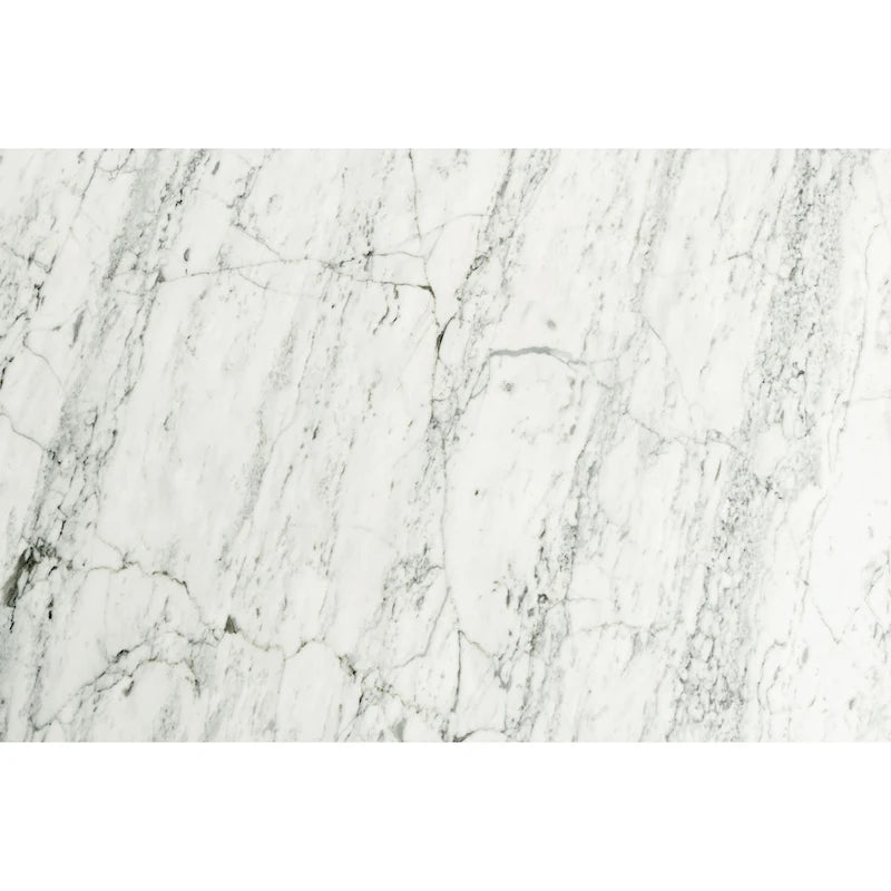 Vezzana 31  Square Italian Carrara White Marble Coffee Table with Walnut Legs