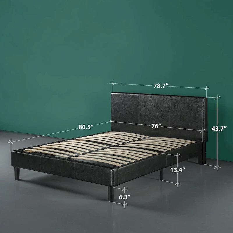 Priage by Zinus Faux Leather Upholstered King-size Platform Bed