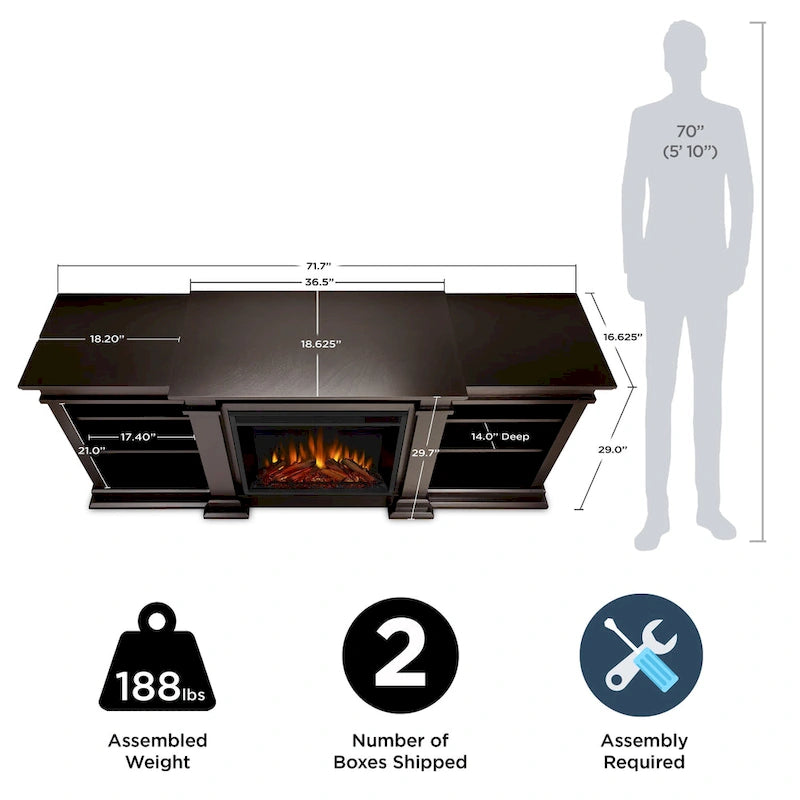 Fresno 72  Media Electric Fireplace by Real Flame