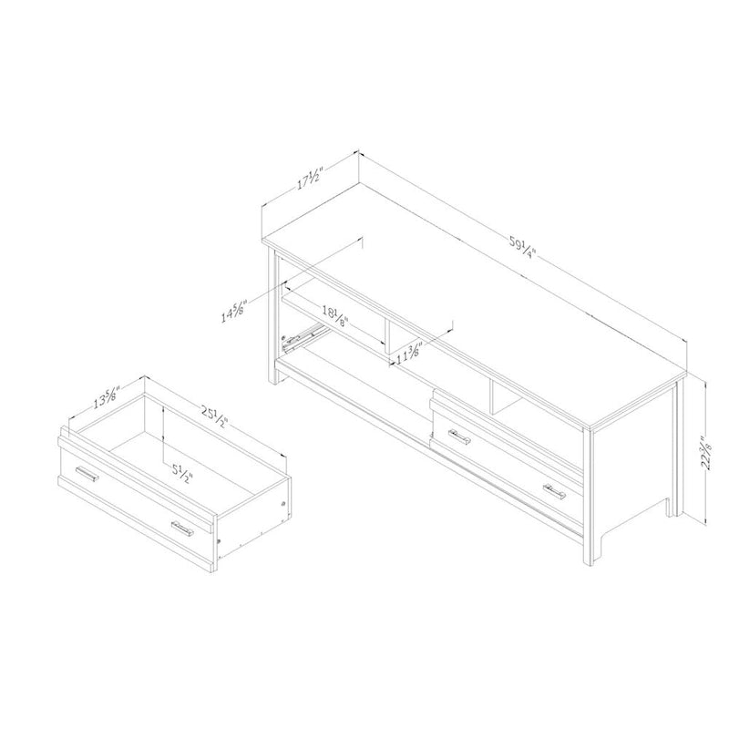 South Shore Exhibit TV Stand for TVs up to 60