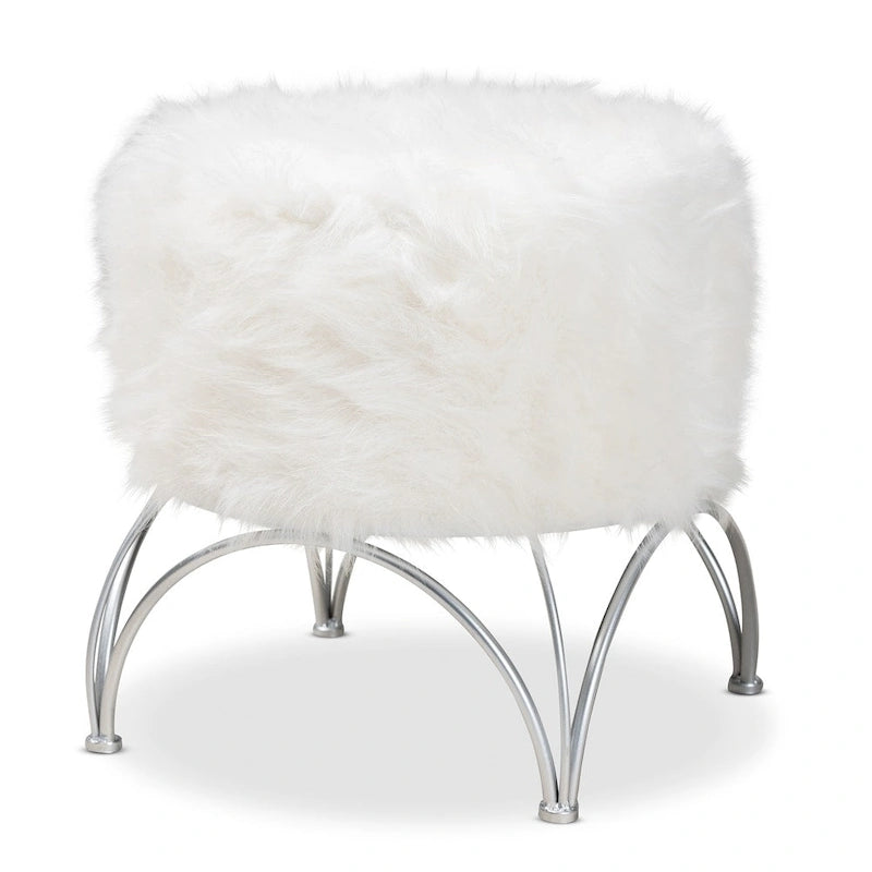 Silver Orchid Coburn Modern and Contemporary Upholstered Ottoman