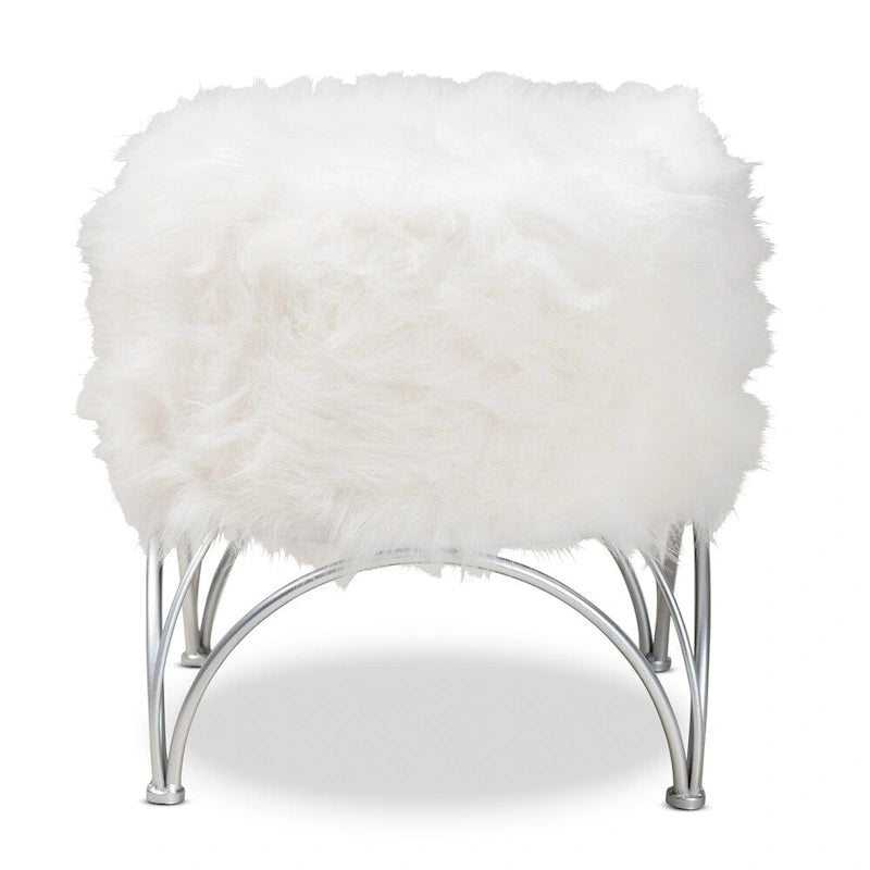 Silver Orchid Coburn Modern and Contemporary Upholstered Ottoman
