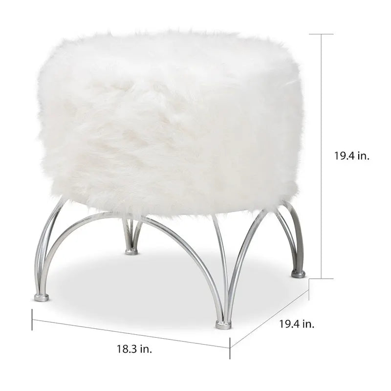 Silver Orchid Coburn Modern and Contemporary Upholstered Ottoman