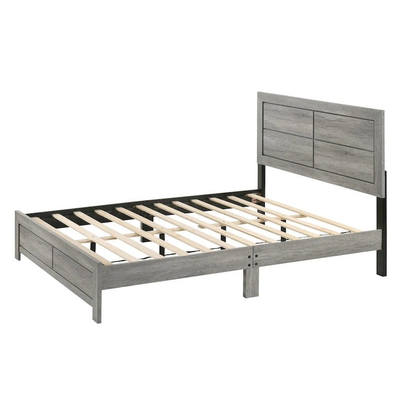 Jan 6 Piece Gray Rustic Platform Bedroom Set