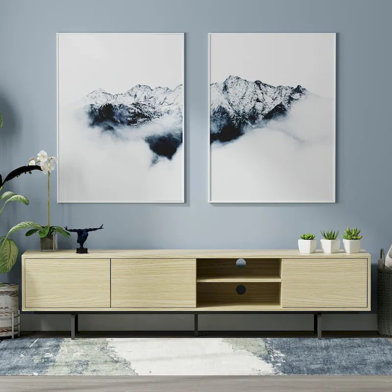 Glenwillow Home Atlas 78  x 20  Lowboy Mid-Century Modern TV Stand Console
