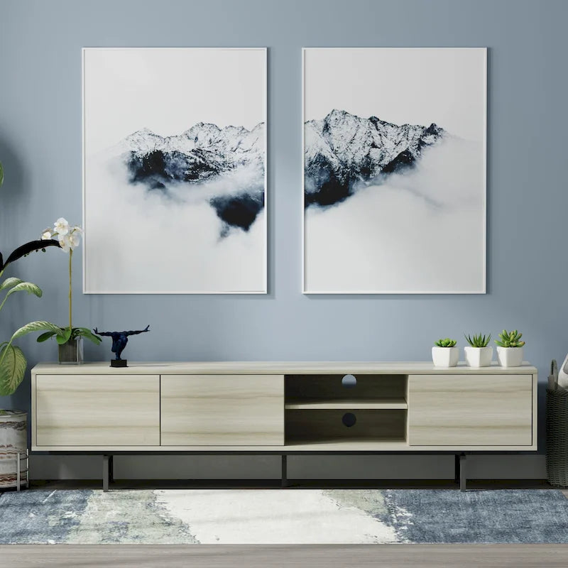 Glenwillow Home Atlas 78  x 20  Lowboy Mid-Century Modern TV Stand Console