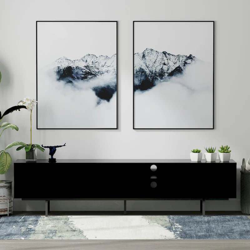 Glenwillow Home Atlas 78  x 20  Lowboy Mid-Century Modern TV Stand Console