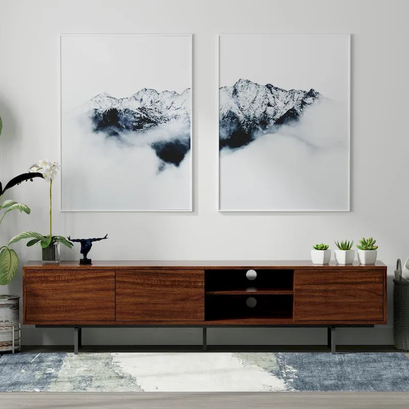 Glenwillow Home Atlas 78  x 20  Lowboy Mid-Century Modern TV Stand Console