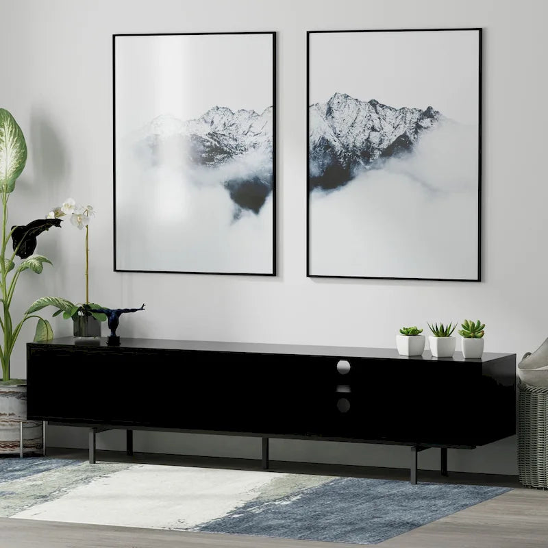 Glenwillow Home Atlas 78  x 20  Lowboy Mid-Century Modern TV Stand Console