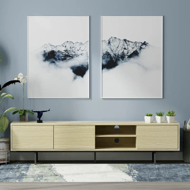Glenwillow Home Atlas 78  x 20  Lowboy Mid-Century Modern TV Stand Console