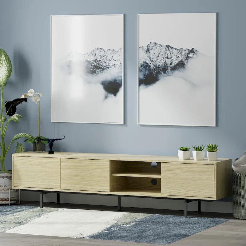 Glenwillow Home Atlas 78  x 20  Lowboy Mid-Century Modern TV Stand Console