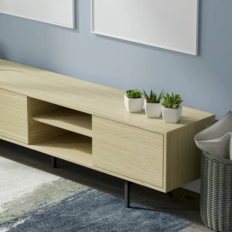 Glenwillow Home Atlas 78  x 20  Lowboy Mid-Century Modern TV Stand Console