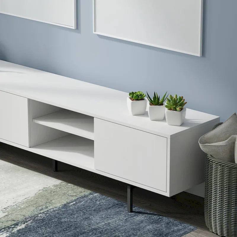 Glenwillow Home Atlas 78  x 20  Lowboy Mid-Century Modern TV Stand Console