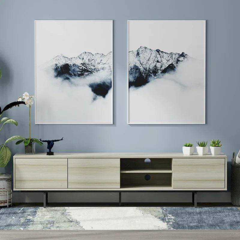 Glenwillow Home Atlas 78  x 20  Lowboy Mid-Century Modern TV Stand Console