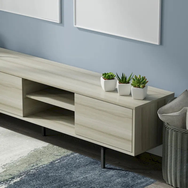 Glenwillow Home Atlas 78  x 20  Lowboy Mid-Century Modern TV Stand Console