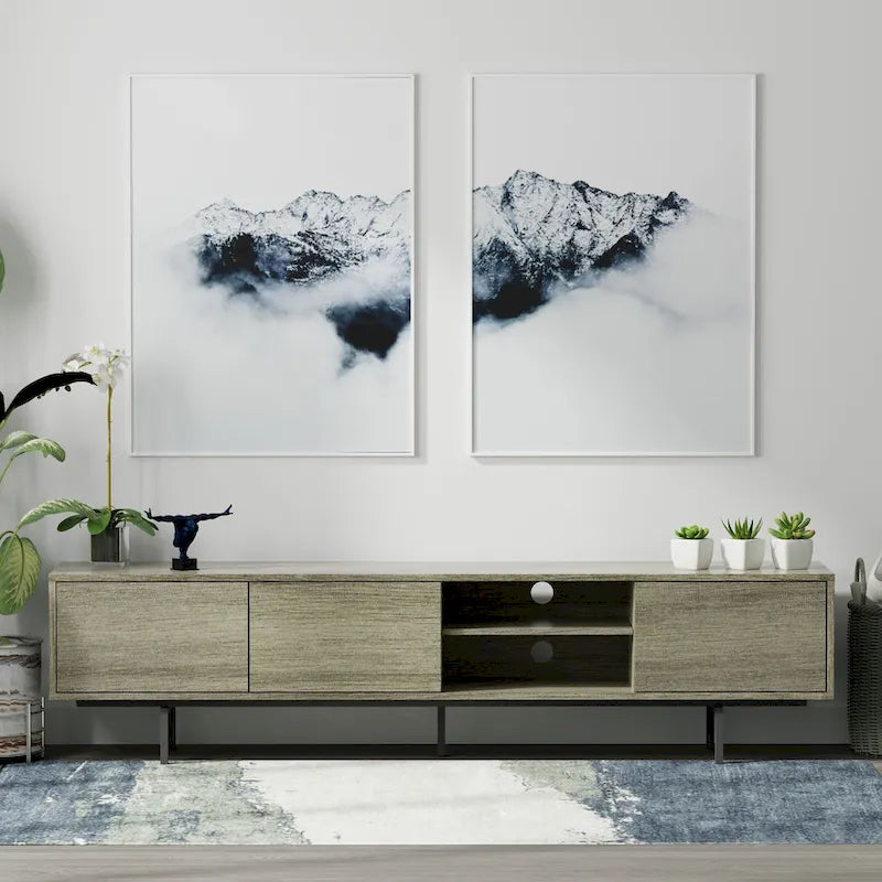 Glenwillow Home Atlas 78  x 20  Lowboy Mid-Century Modern TV Stand Console