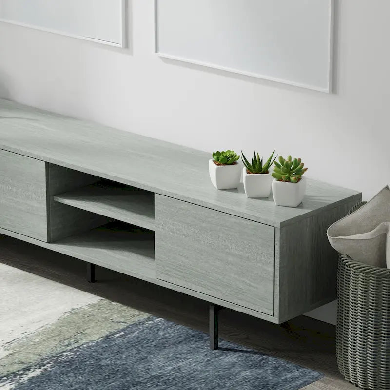 Glenwillow Home Atlas 78  x 20  Lowboy Mid-Century Modern TV Stand Console