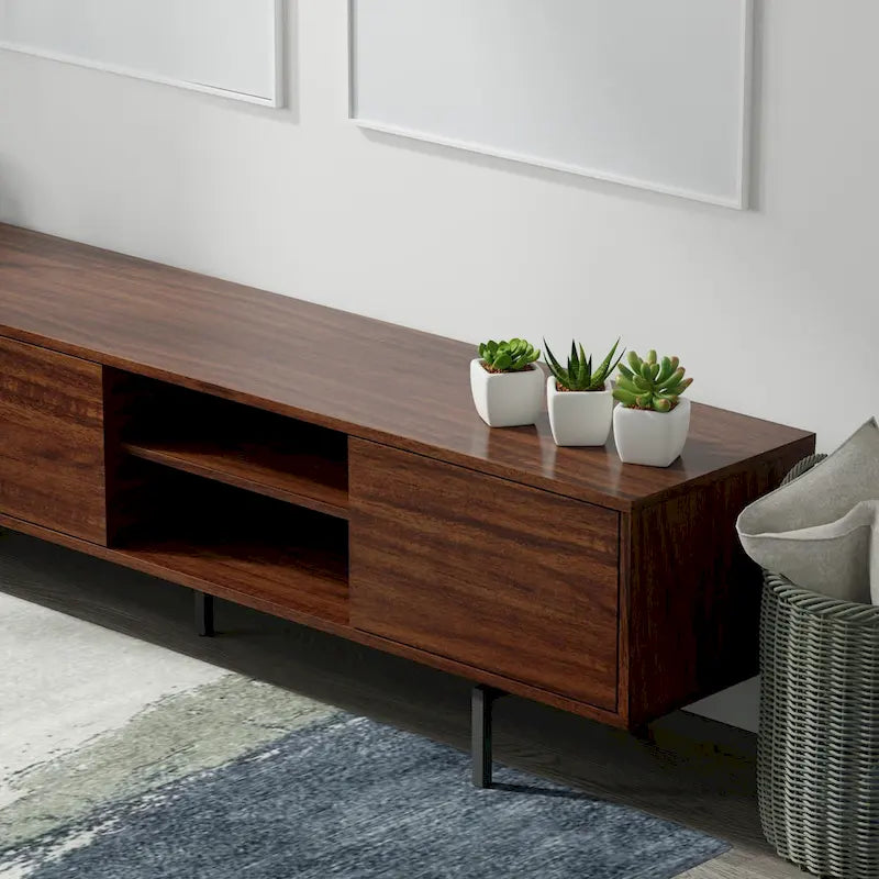 Glenwillow Home Atlas 78  x 20  Lowboy Mid-Century Modern TV Stand Console