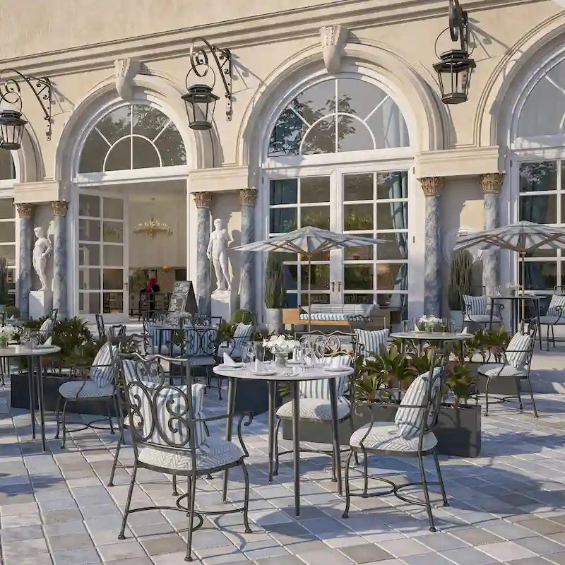 Marble Top Round Dining Table with Metal Legs for Dining Room Kitchen