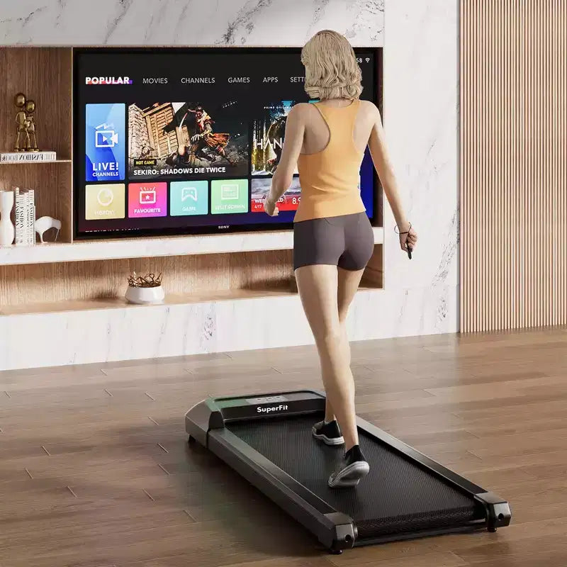 Costway 0.6-3.8MPH Walking Pad Under Desk Treadmill with Remote Control and LED Display Black/Pink/White/Grey