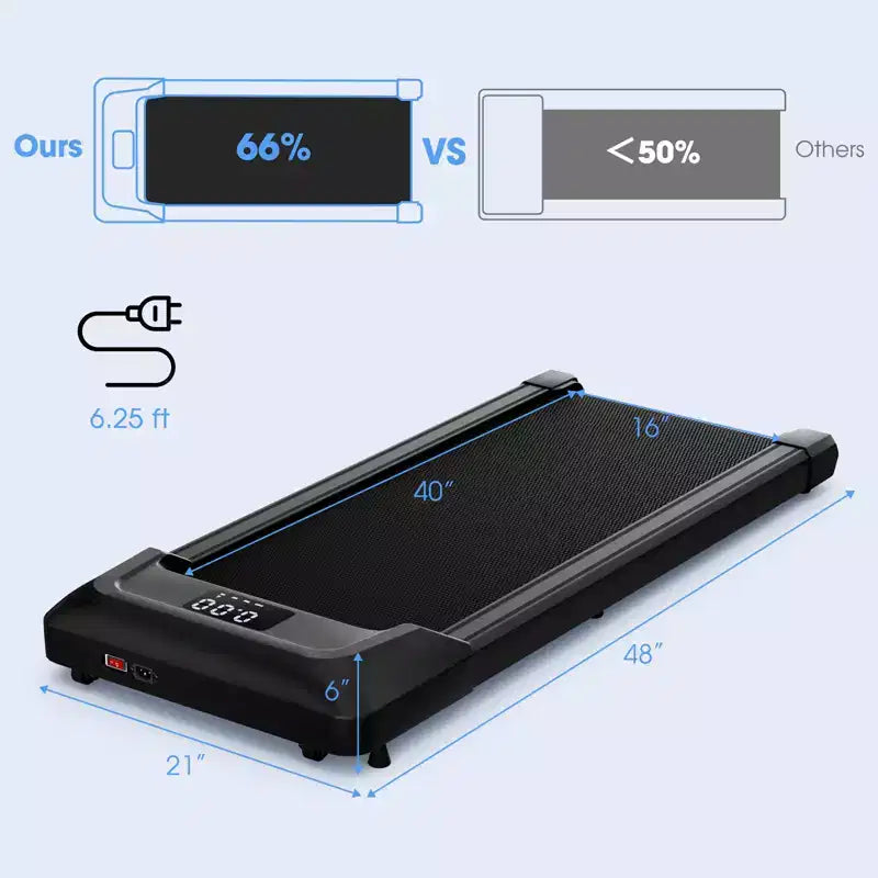 Costway 0.6-3.8MPH Walking Pad Under Desk Treadmill with Remote Control and LED Display Black/Pink/White/Grey