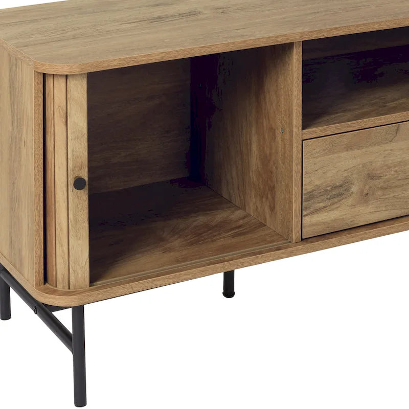 Hikari TV Stand with Slide Doors and Drawer for TVs up to 75 - 59 in width