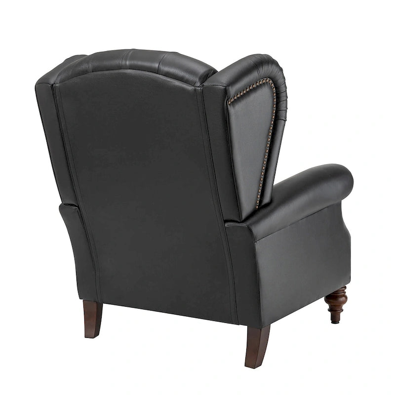 Alex Classic Leather Armchair with Nailhead Trim by HULALA HOME