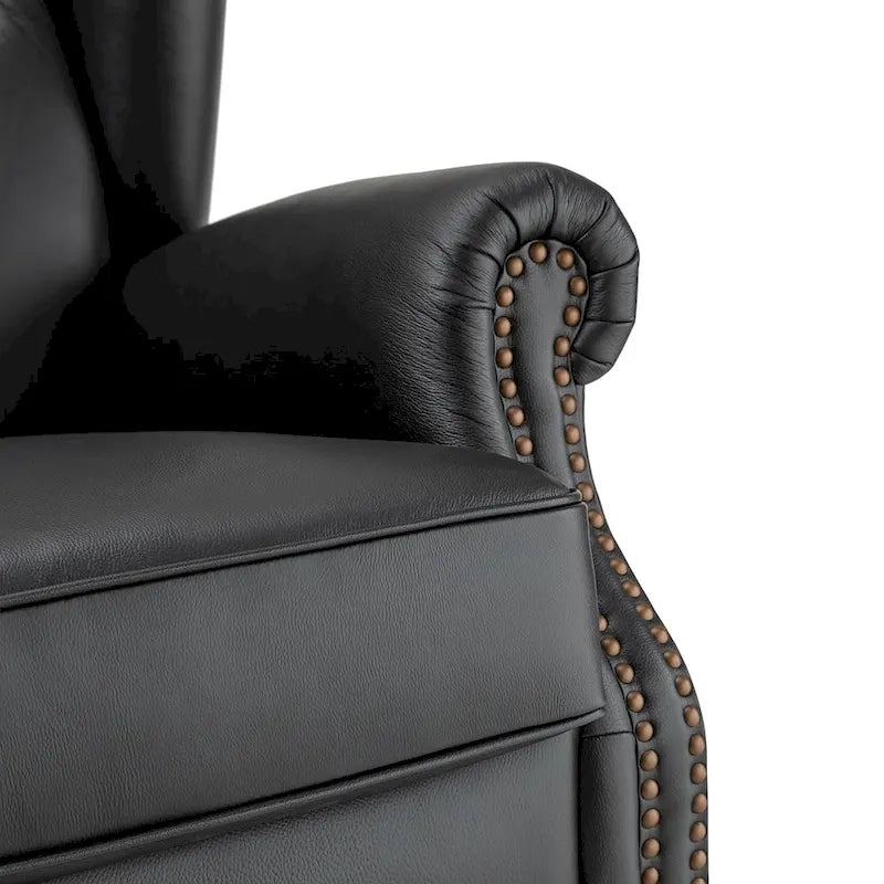 Alex Classic Leather Armchair with Nailhead Trim by HULALA HOME