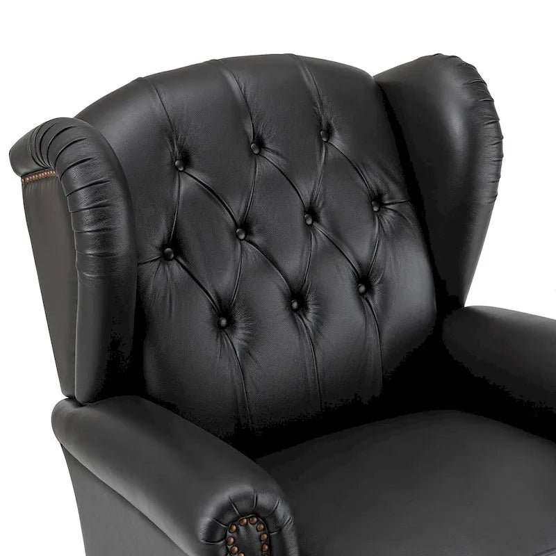 Alex Classic Leather Armchair with Nailhead Trim by HULALA HOME