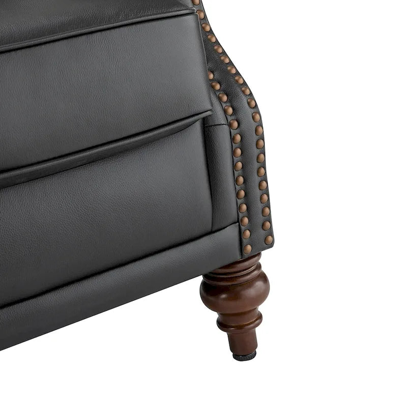 Alex Classic Leather Armchair with Nailhead Trim by HULALA HOME
