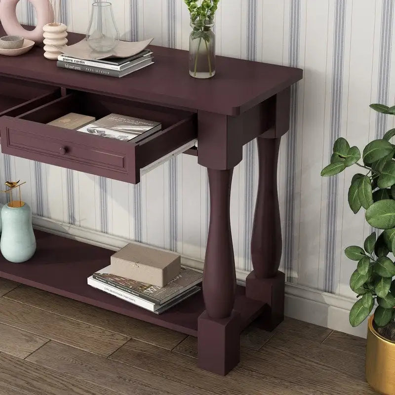 Console Table for Entryway with Storage Drawers and Shelf