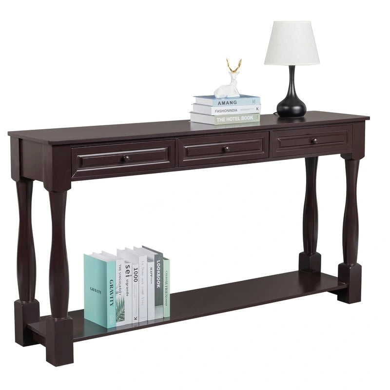 Console Table for Entryway with Storage Drawers and Shelf