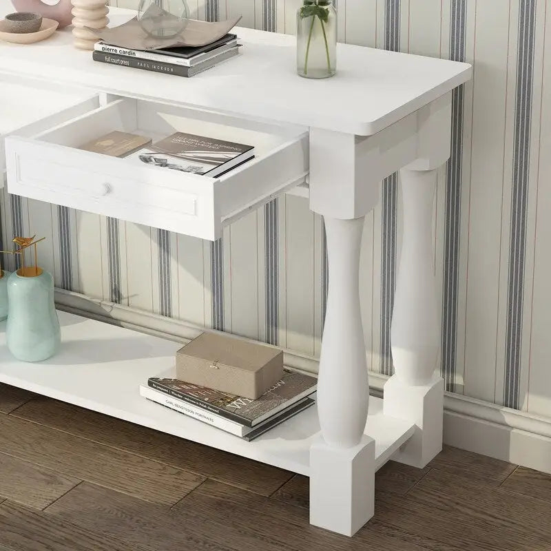 Console Table for Entryway with Storage Drawers and Shelf