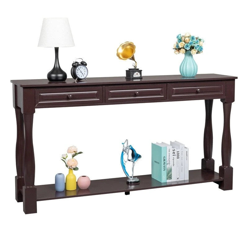 Console Table for Entryway with Storage Drawers and Shelf