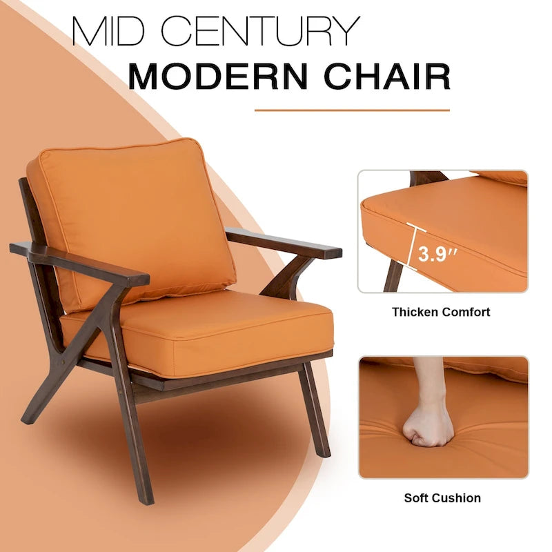 Accent Chair Living Room Chairs Mid Century Modern Chair Leisure Side Reading Arm Chair